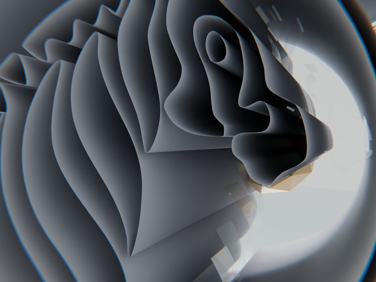 Still from a title sequence: layered translucent forms drifting over a dark ground